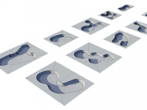 skate park concrete bowls pack Model 3D