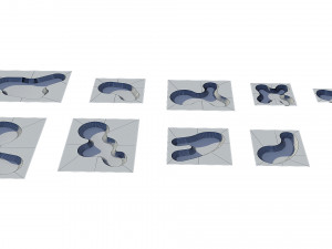skate park concrete bowls pack Model 3D