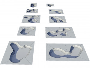 skate park concrete bowls pack Model 3D