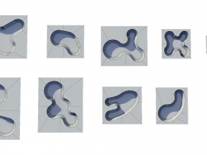skate park concrete bowls pack Model 3D