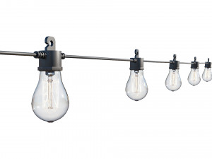 string lights edison lamps 3D Model