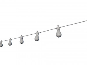 string lights edison lamps 3D Model