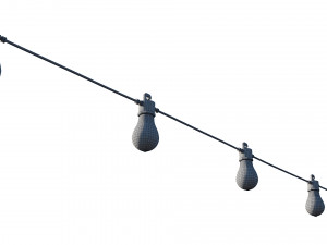 string lights edison lamps 3D Model