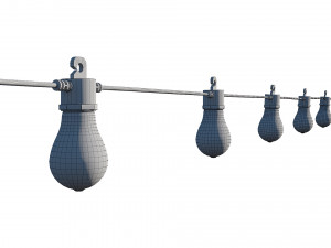 string lights edison lamps 3D Model