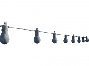 string lights edison lamps 3D Model