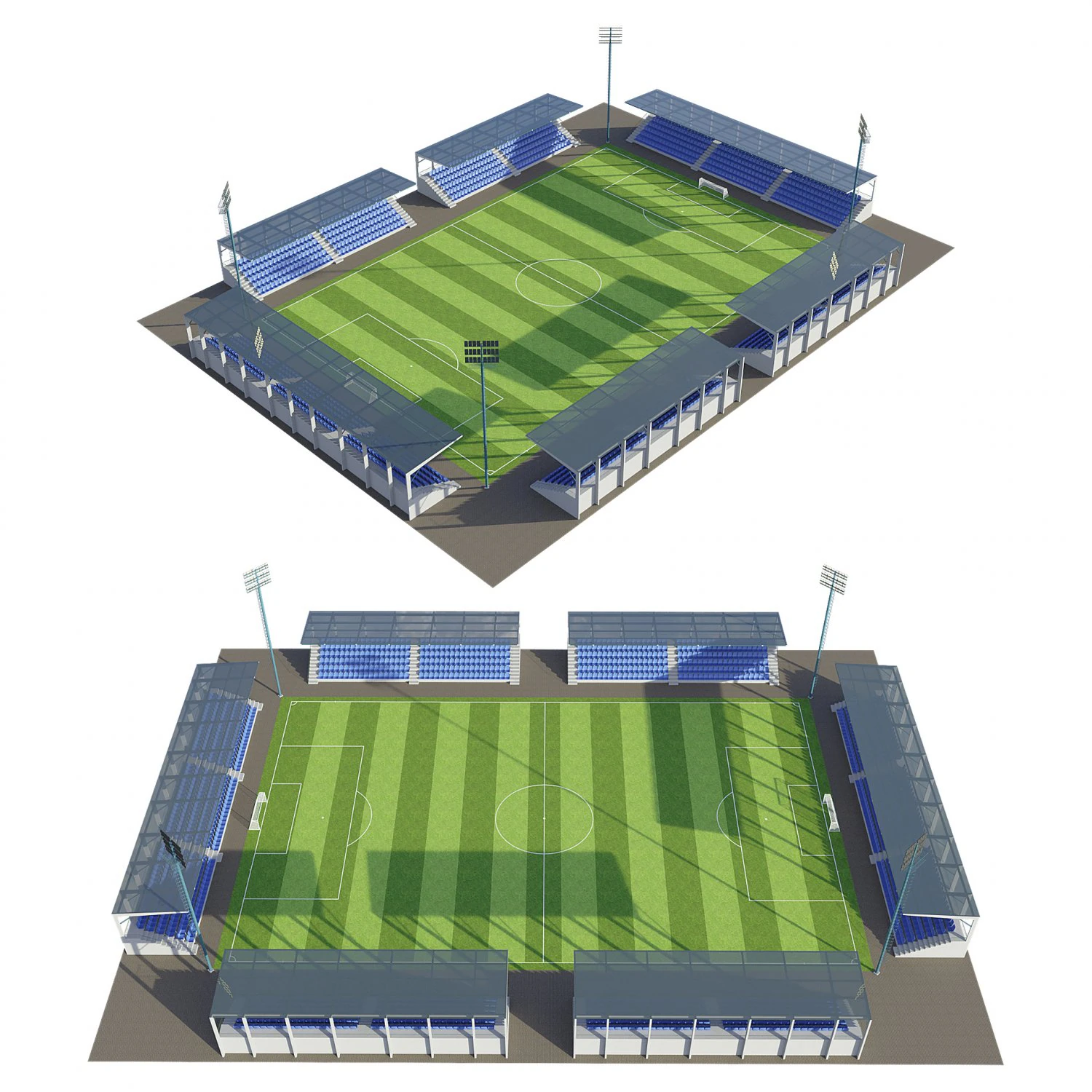 soccer football field 3D Model .c4d .max .obj .3ds .fbx .stl .blend 