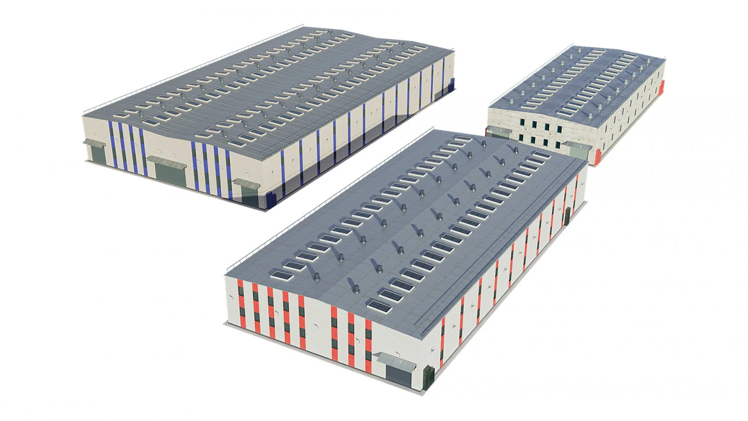 industrial buildings model pack 3D Model .c4d .max .obj .3ds .fbx .stl .blend 