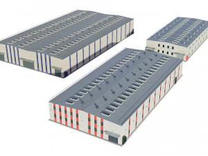 pacote de modelos de edif&iacute;cios industriais Modelo 3D
