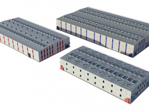 industrial buildings model pack 3D Model
