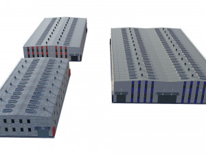 industrial buildings model pack 3D Model