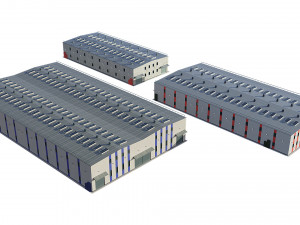 industrial buildings model pack 3D Model