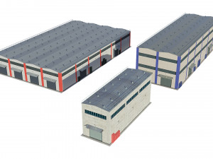 industrial buildings model pack 3D Model