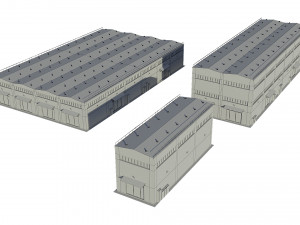 industrial buildings model pack 3D Model