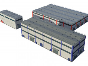 industrial buildings model pack 3D Model