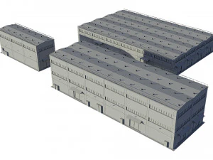 industrial buildings model pack 3D Model