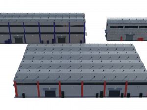 industrial buildings model pack 3D Model