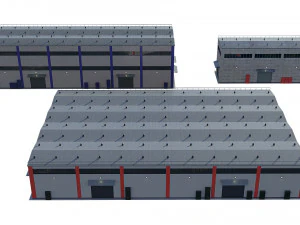industrial buildings model pack 3D Model