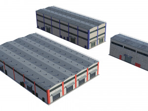 industrial buildings model pack 3D Model