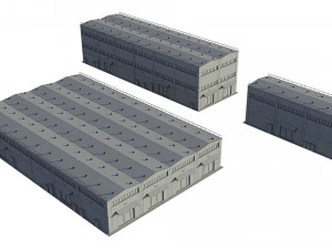 industrial buildings model pack 3D Model