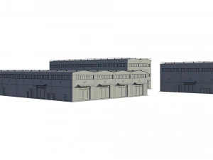 industrial buildings model pack 3D Model