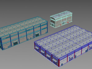 industrial buildings model pack 3D Model