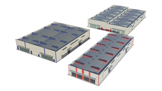 industrial buildings model pack 3D Model .c4d .max .obj .3ds .fbx .stl .blend 
