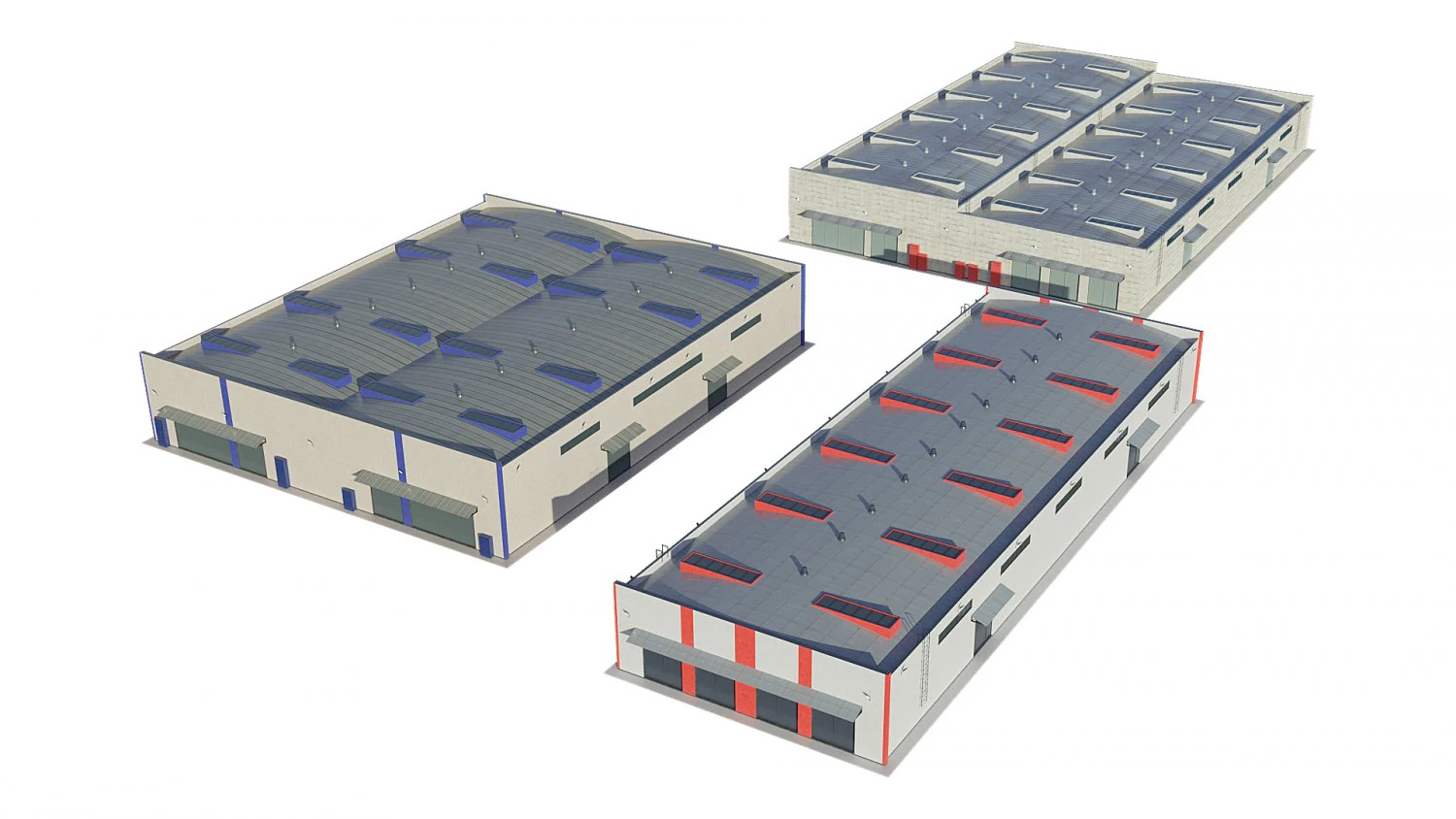 industrial buildings model pack 3D Model .c4d .max .obj .3ds .fbx .stl .blend