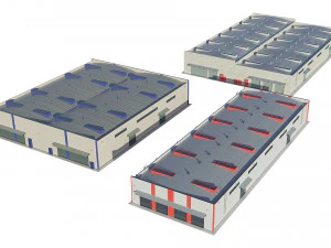 Pakiet modeli budynk&oacute;w przemysłowych Model 3D
