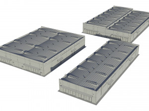 industrial buildings model pack 3D Model