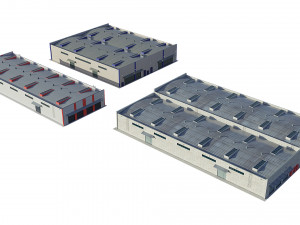 industrial buildings model pack 3D Model