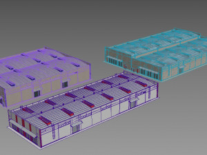 industrial buildings model pack 3D Model
