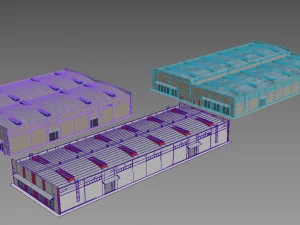 industrial buildings model pack 3D Model