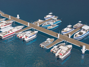 marina for boats 3D 모델
