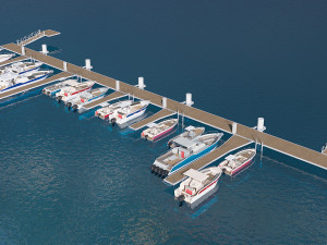 marina for boats 3D मॉडल