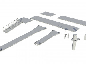 marina for boats 3D मॉडल