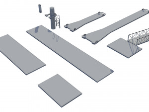 marina for boats 3D मॉडल