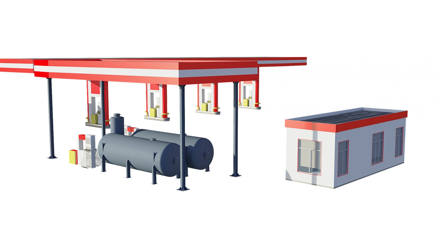 D gas. Prom Gas Station 3d model
