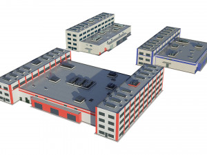 industrial buildings model pack 3D Model