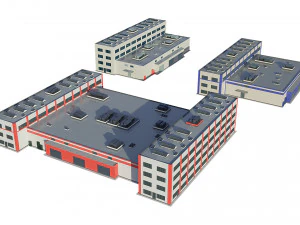 industrial buildings model pack 3D Model