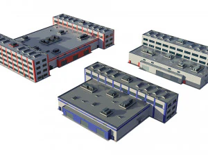 industrial buildings model pack 3D Model