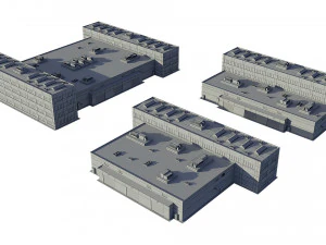 industrial buildings model pack 3D Model