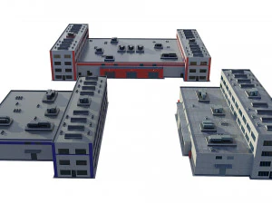 industrial buildings model pack 3D Model