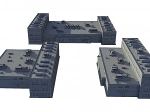 industrial buildings model pack 3D Model