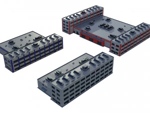 industrial buildings model pack 3D Model