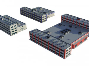 industrial buildings model pack 3D Model