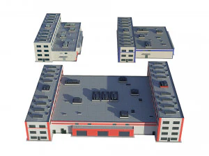 industrial buildings model pack 3D Model