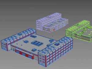 industrial buildings model pack 3D Model