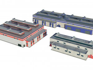 industrial buildings model pack 3D Model