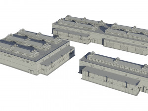 industrial buildings model pack 3D 模型