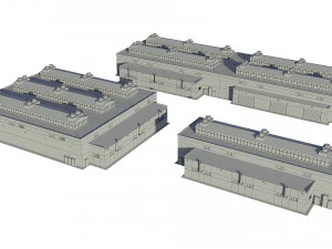 industrial buildings model pack 3D Model